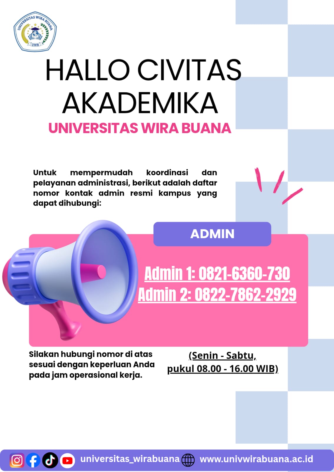 INORMASI ADMIN UNIV WIRA BUANA